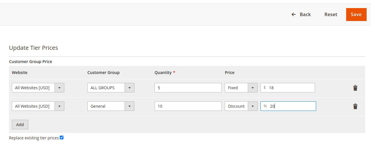 Configure The Tier Price Rules