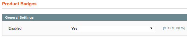 System Configuration for Product Badges